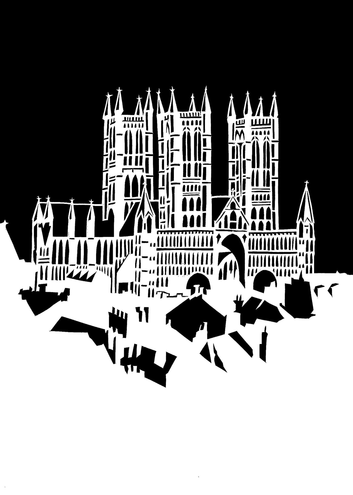 B&W Lincoln Cathedral print