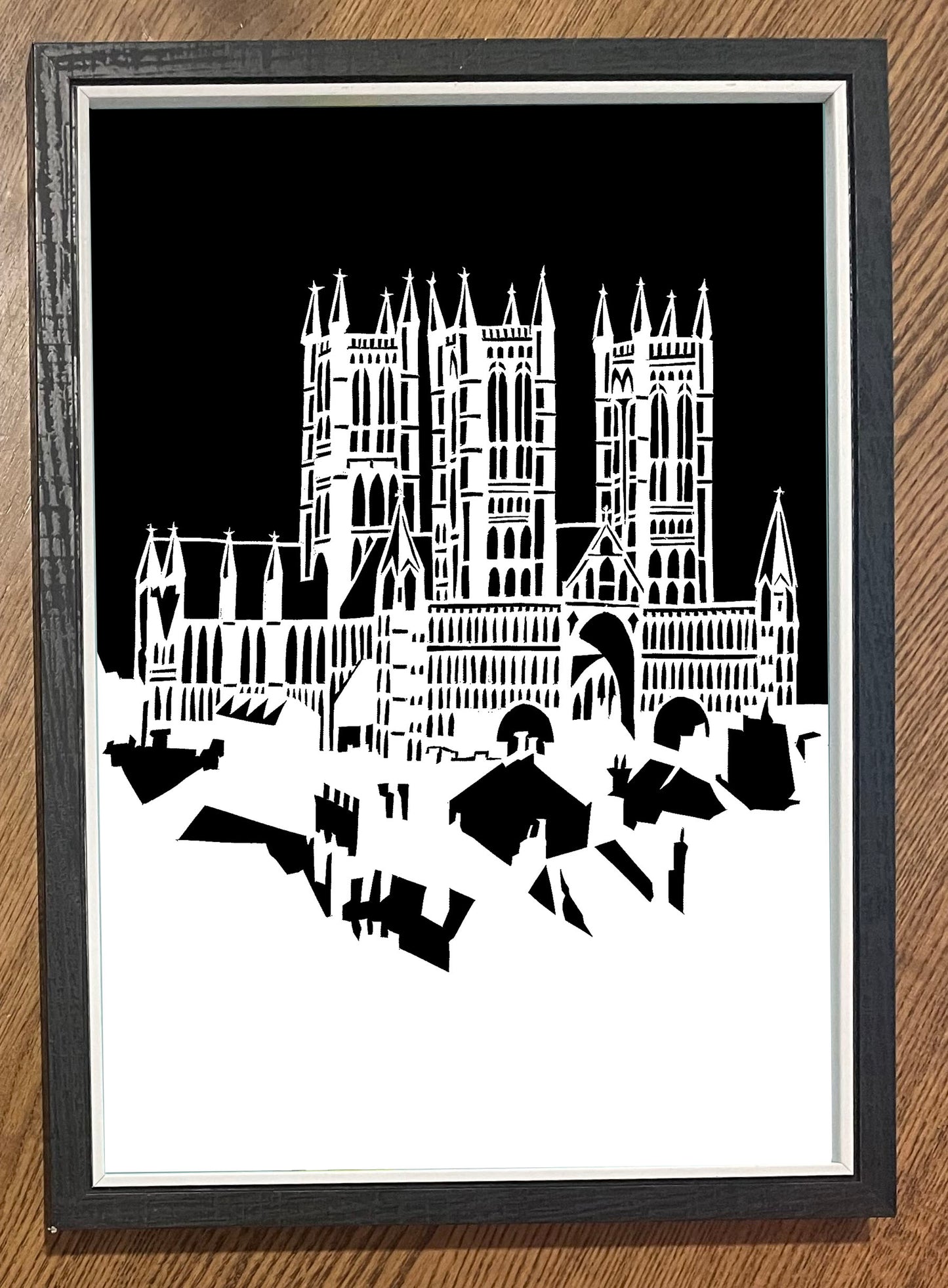 B&W Lincoln Cathedral print