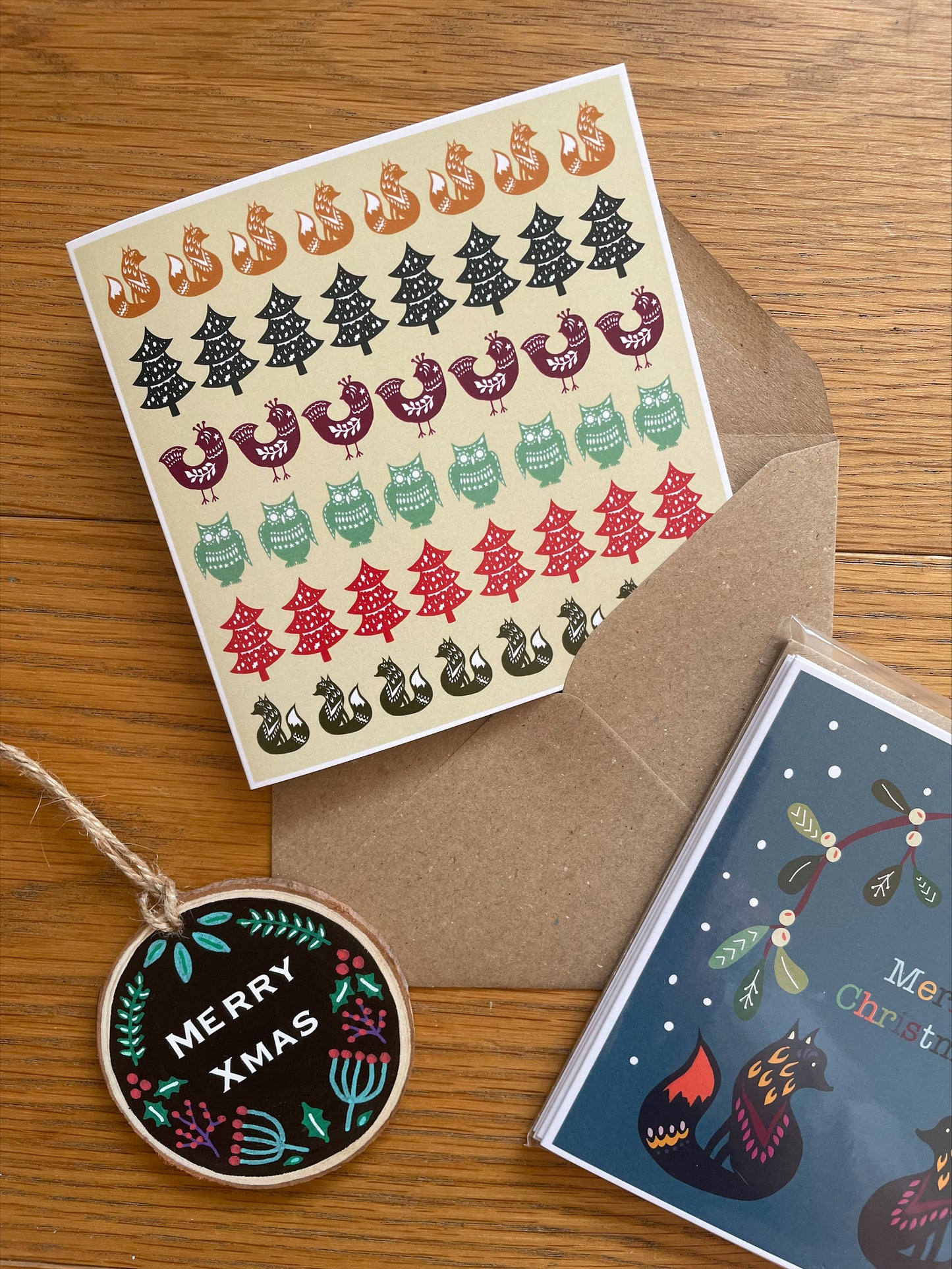 Woodland themed Christmas Cards - Pack of 4