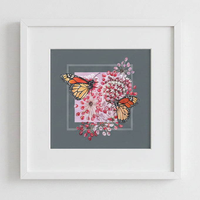 Large Monarch Butterflies Print