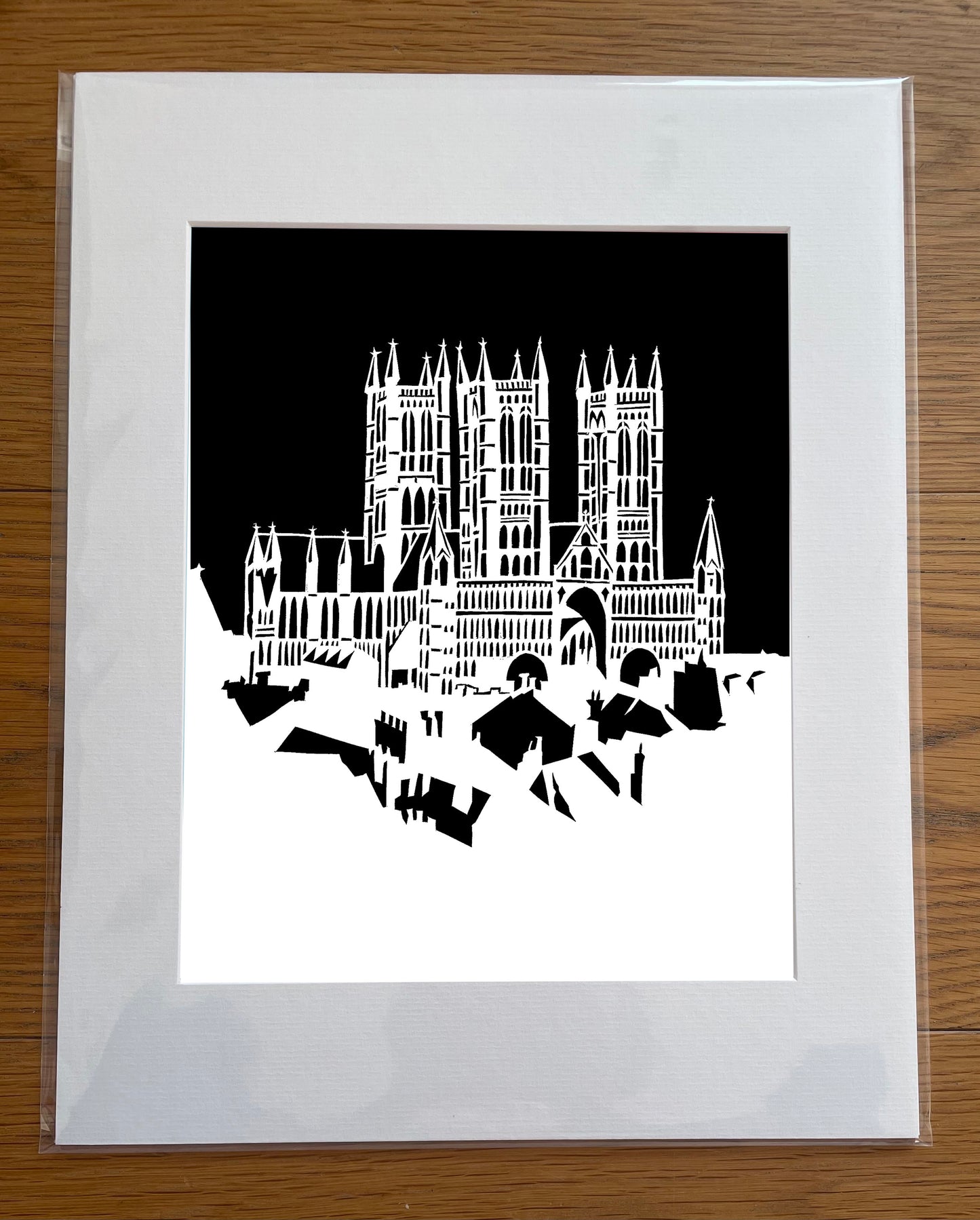 B&W Lincoln Cathedral print