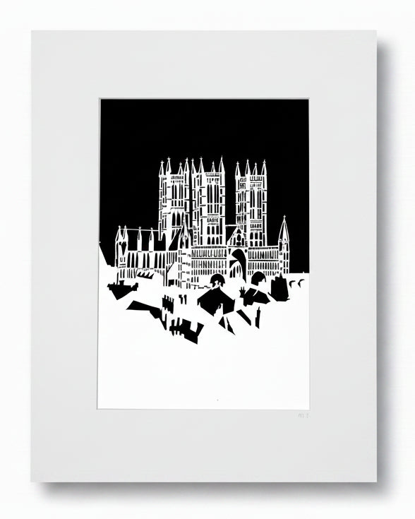 B&W Lincoln Cathedral print