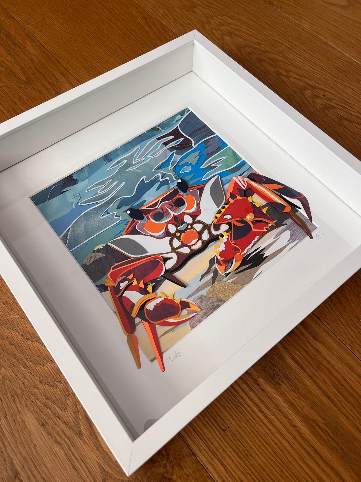 Red Crab paper collage