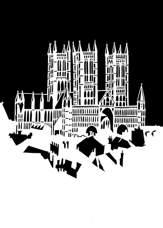 B&W Lincoln Cathedral print