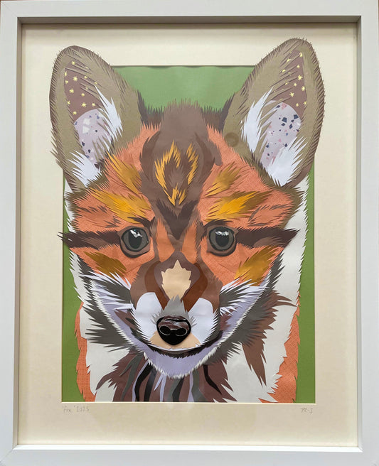 Fox Cub Paper Collage