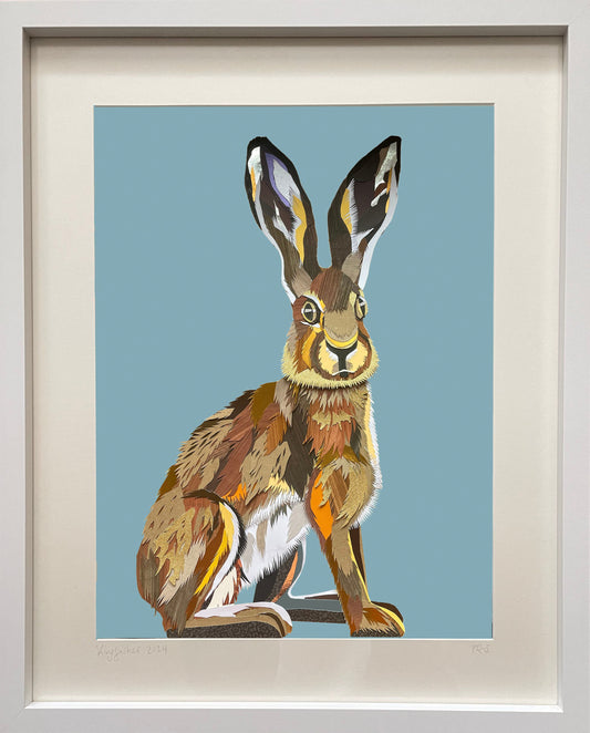 Large Framed Hare Print
