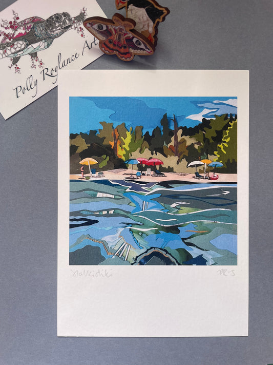 Halkidiki beach view mini print