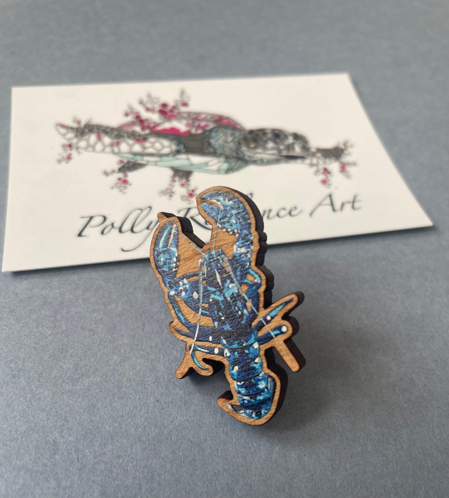 Blue Lobster Pin Badge