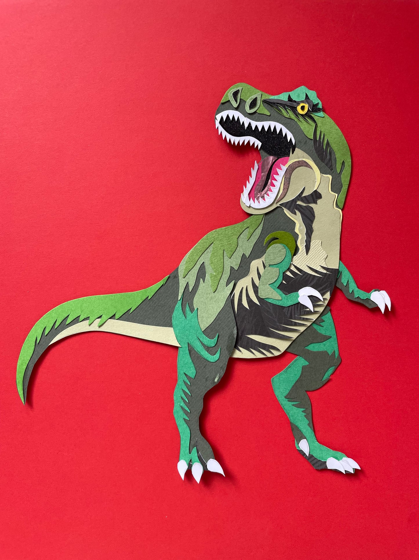 T-Rex Paper Collage