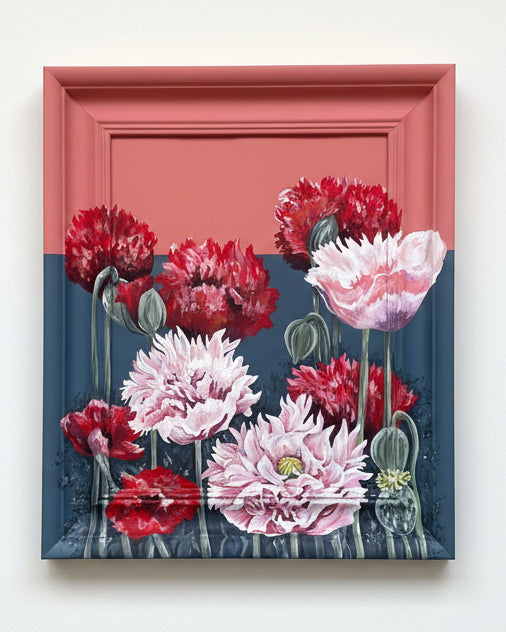 Poppies painted frame