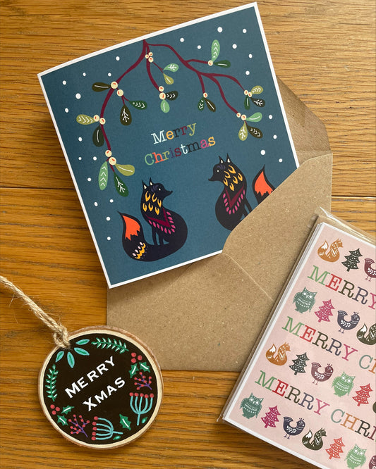 Woodland themed Christmas Cards - Pack of 4