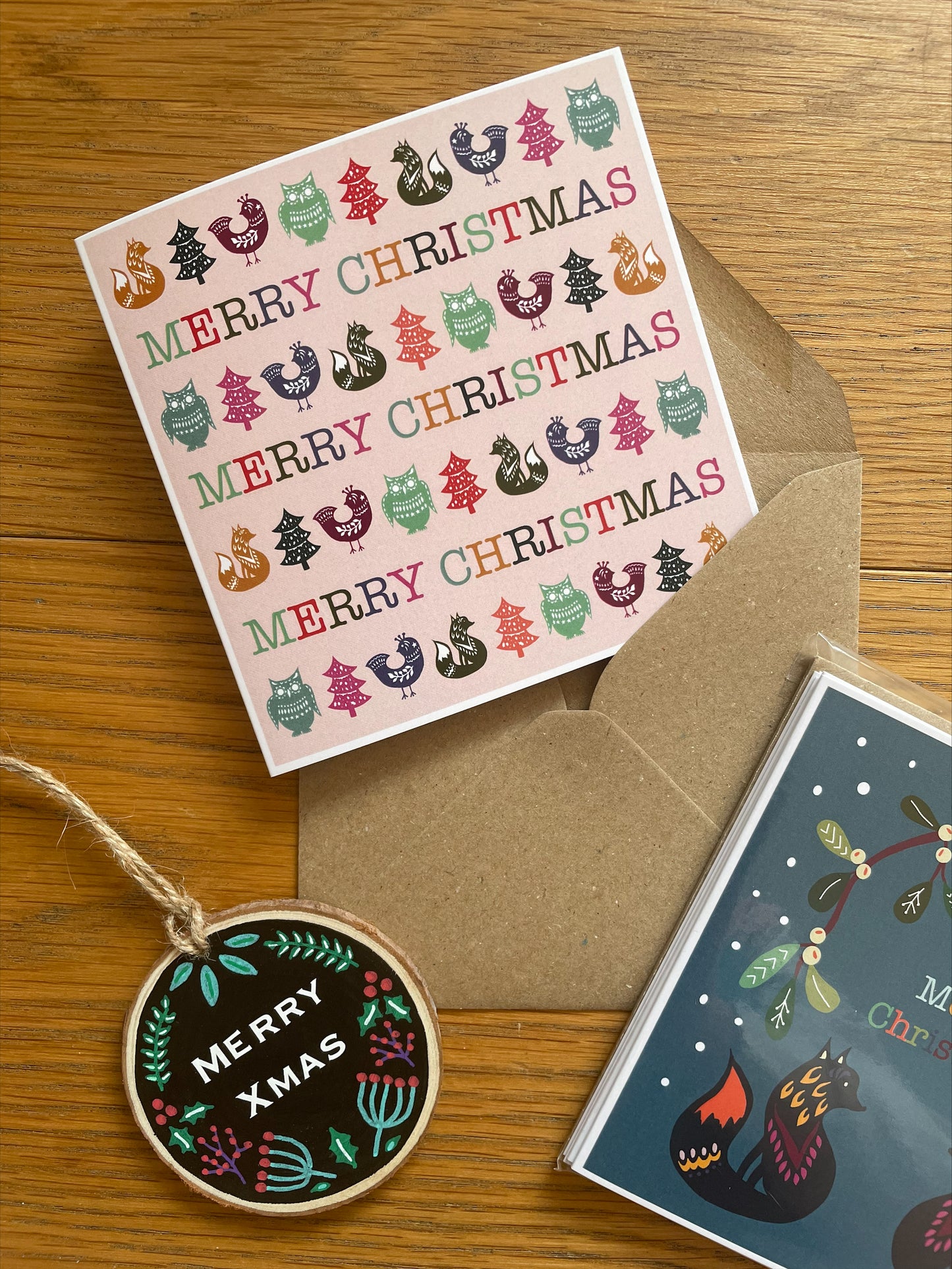Woodland themed Christmas Cards - Pack of 4
