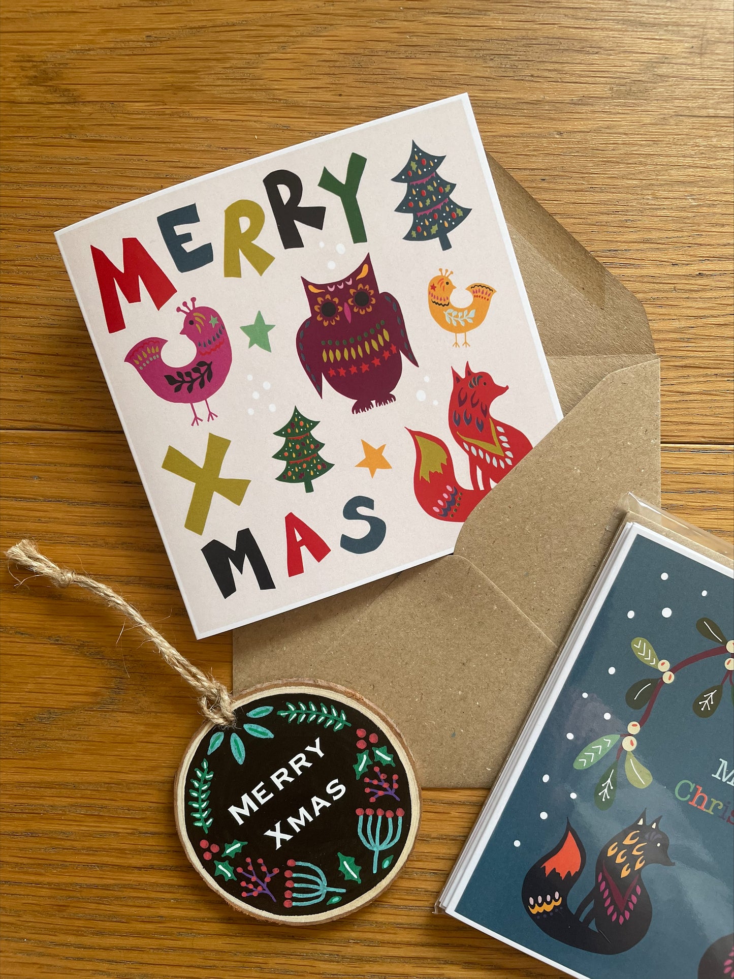 Woodland themed Christmas Cards - Pack of 4