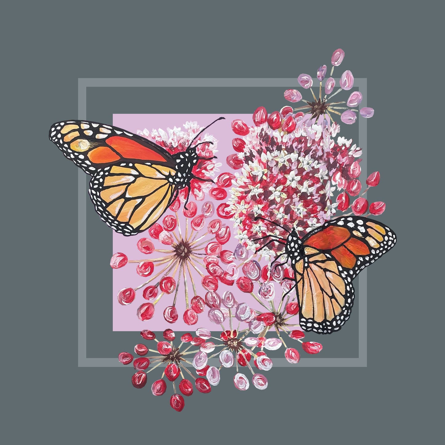 Large Monarch Butterflies Print