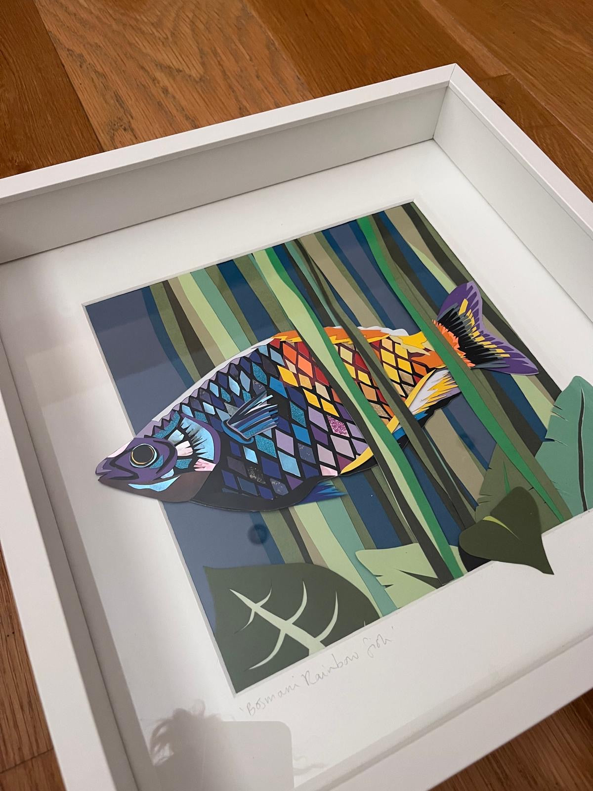 Rainbowfish paper collage