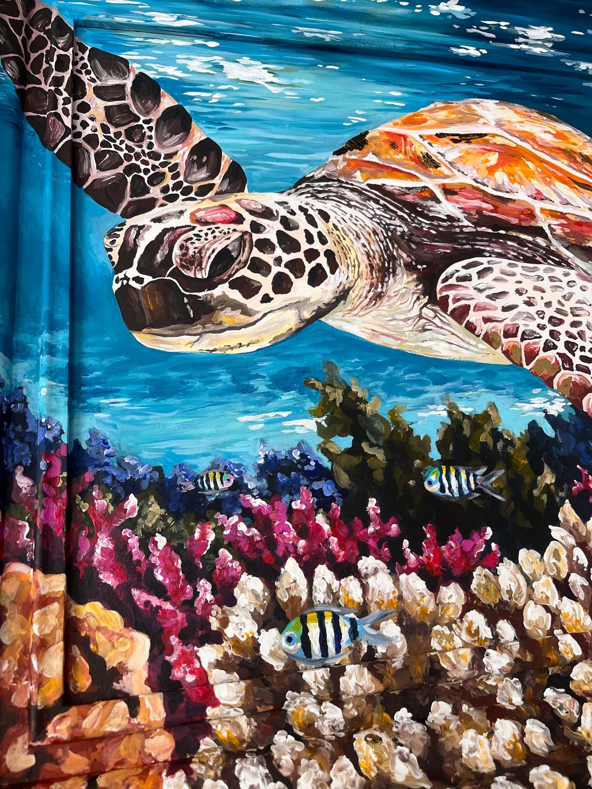 Sea Turtle painted frame