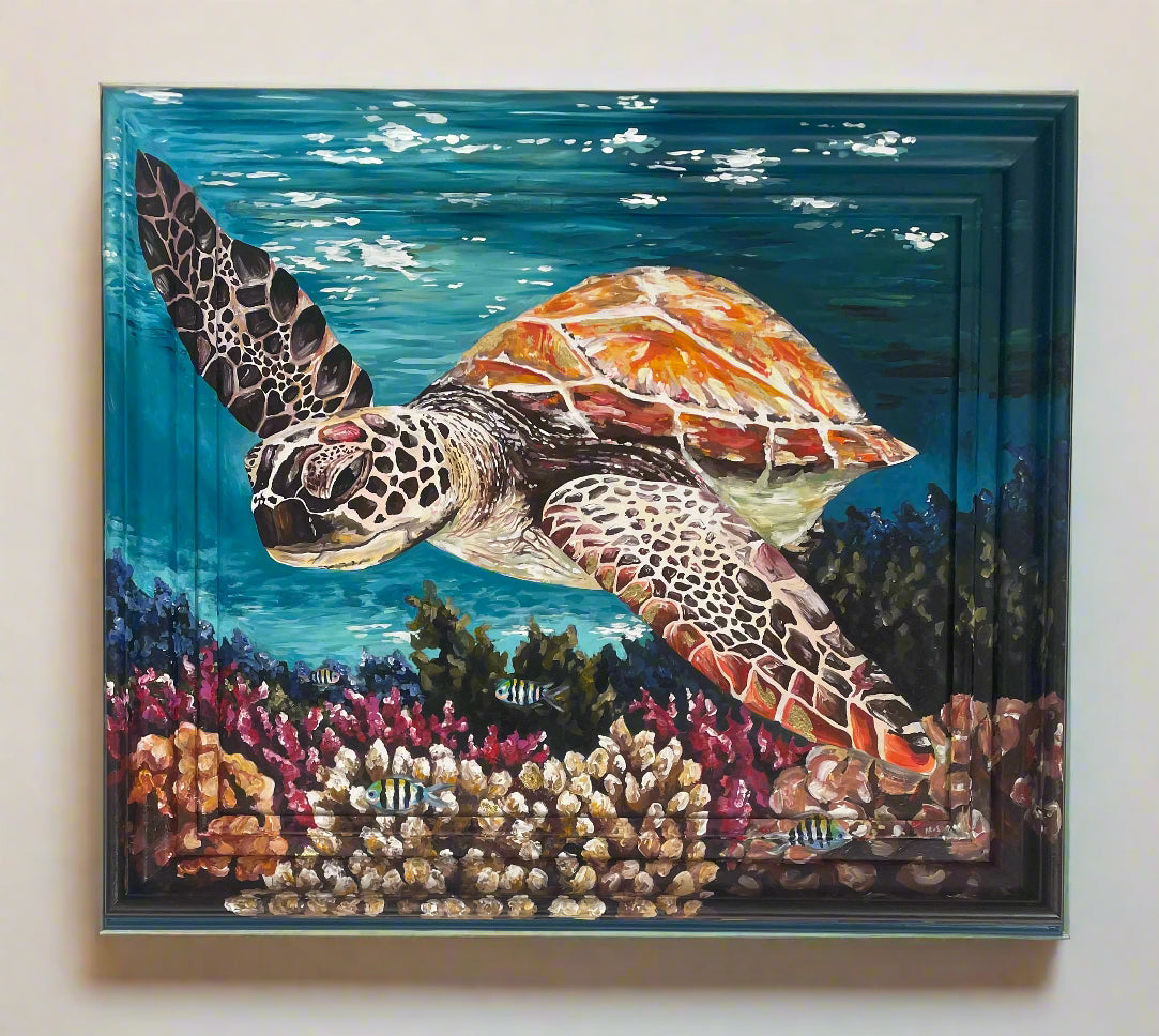 Sea Turtle painted frame