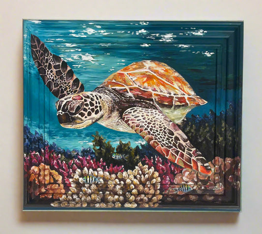 Sea Turtle painted frame