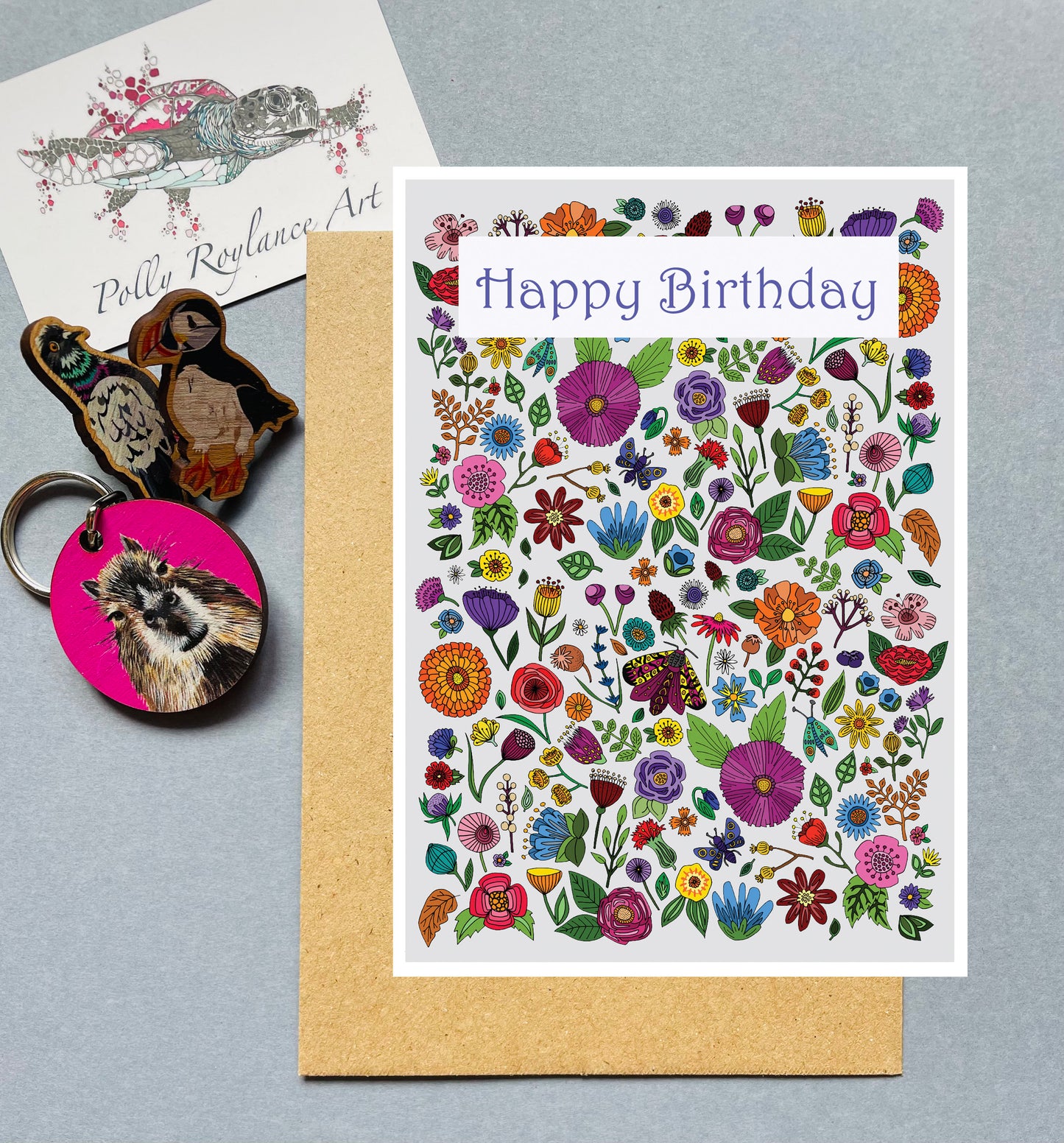 Happy Birthday flower design