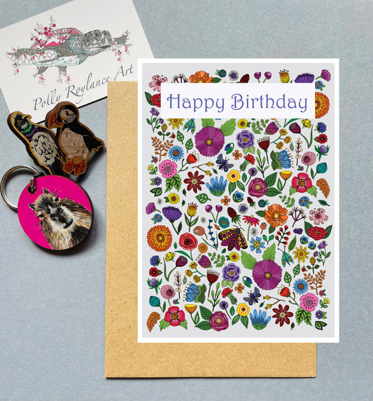 Happy Birthday flower design
