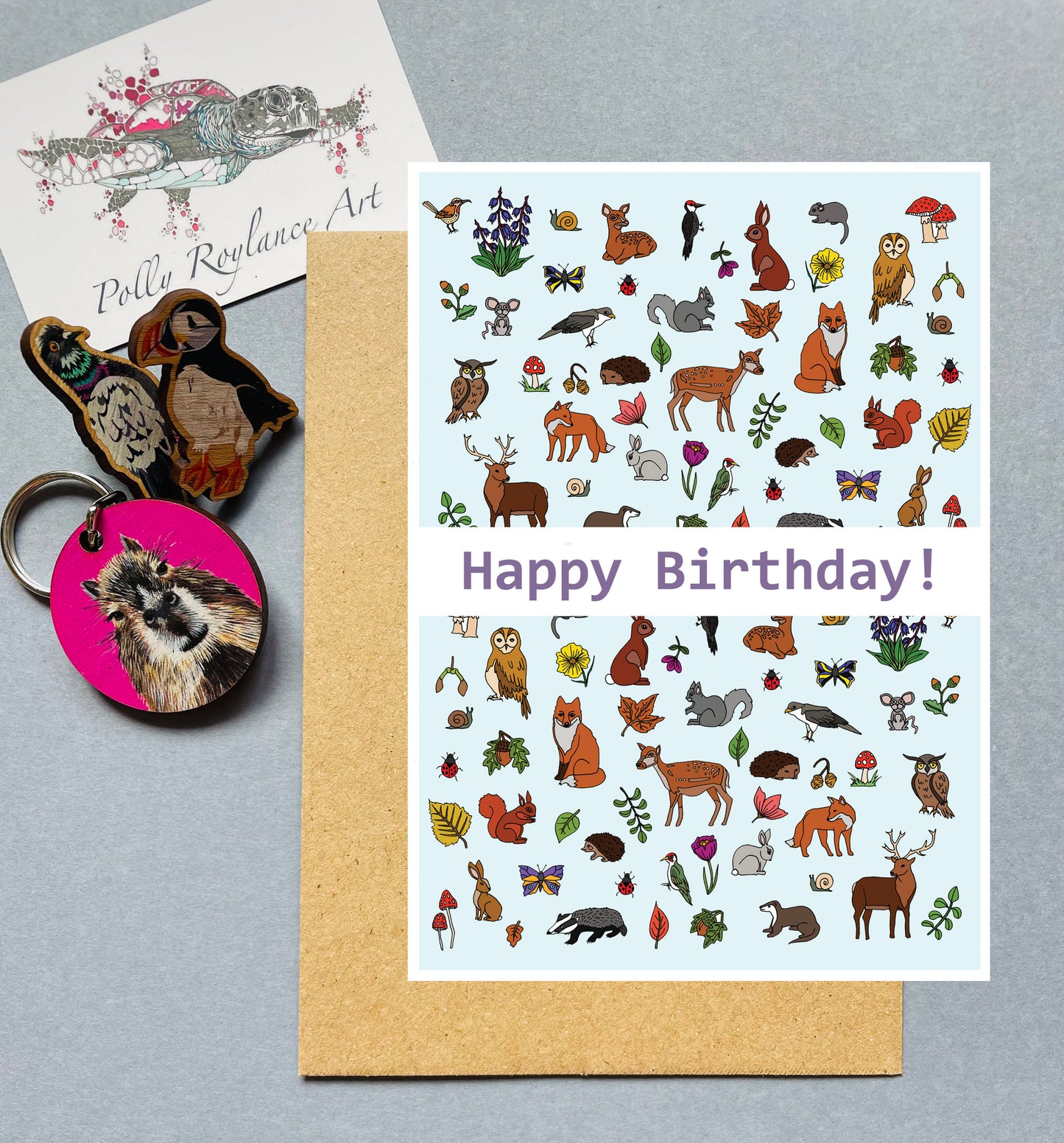Happy Birthday Woodland card