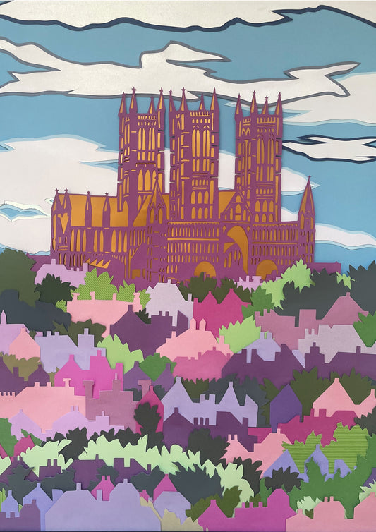 Colourful Lincoln Cathedral Print