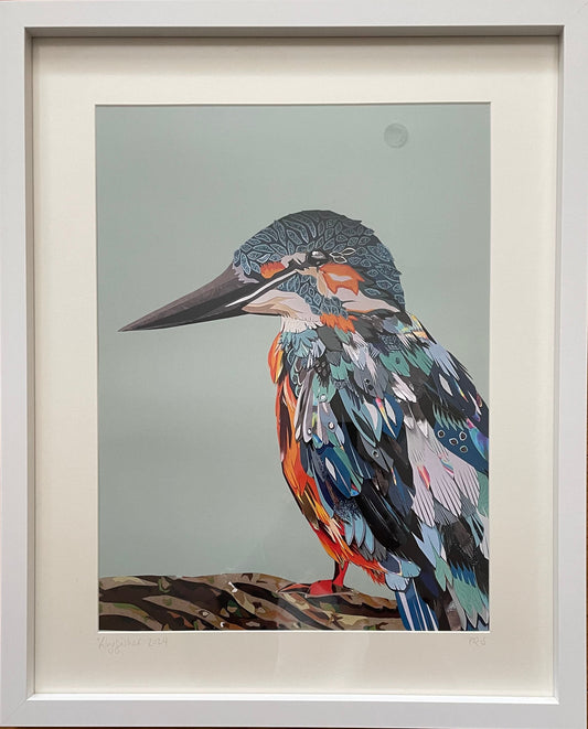 Large Framed Kingfisher Print