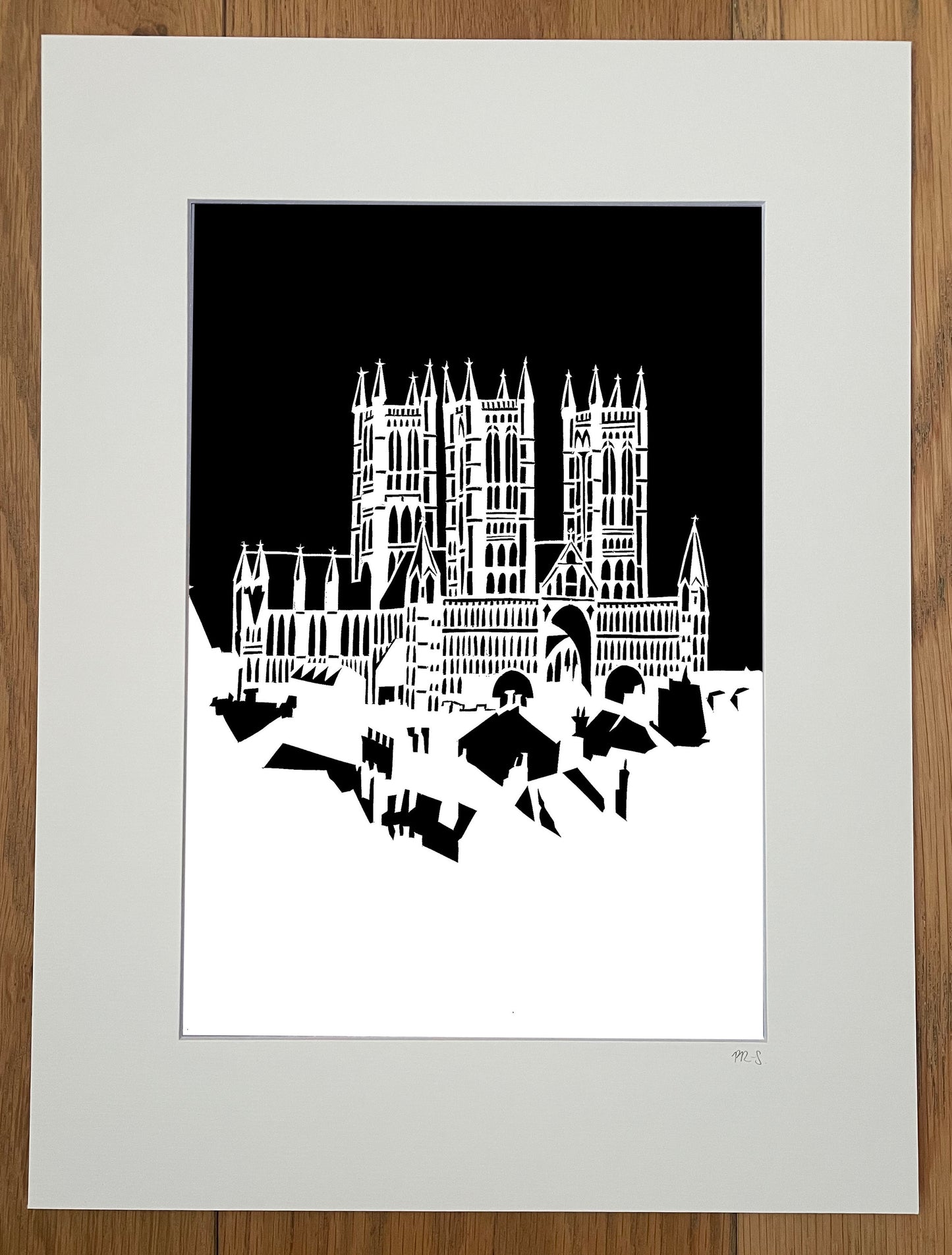 B&W Lincoln Cathedral print