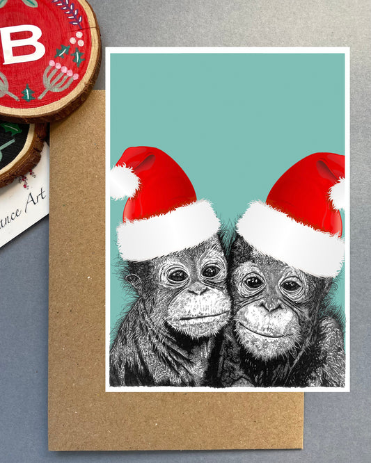 Christmas Orangutans Card